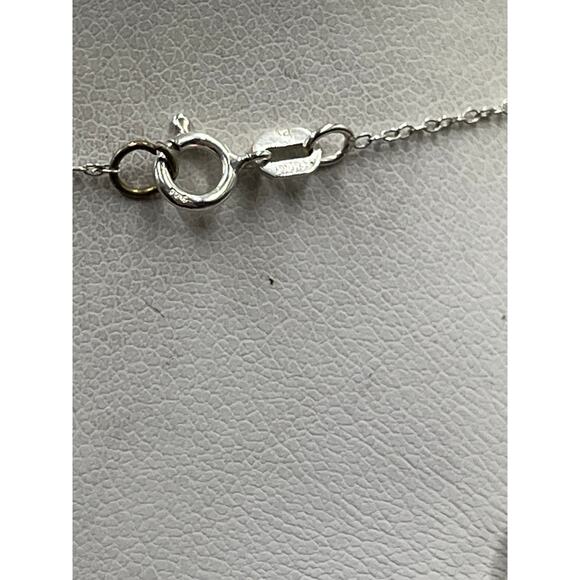 BDG Italy Sterling SIlver 925 Diamond Initial Letter H Pendant Necklace - Picture 4 of 12